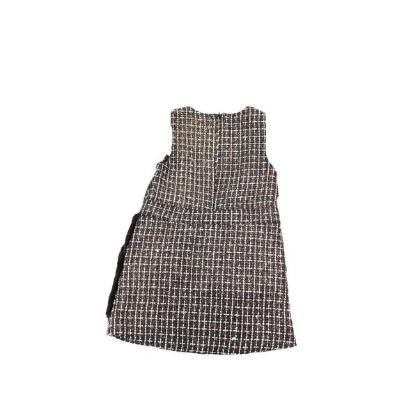 Imoga Womens Back Zip Sleeveless Tweed Faux Fur Top Black White Size 4 - Picture 2 of 6